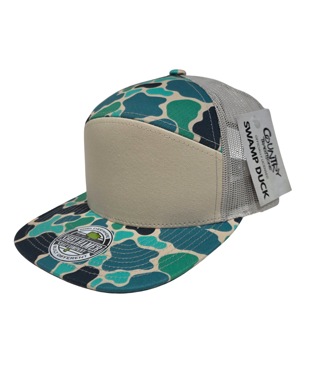 Swamp Duck Salty Camo & Silver 7-Panel Classic