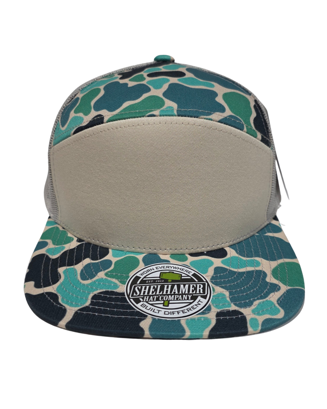 Swamp Duck Salty Camo & Silver 7-Panel Classic